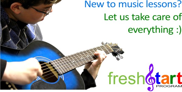 New to music lessons? We'll take care of everthing :) How Young is too young for music lessons? What is the earliest age for guitar, bass, singing, violin or drum lessons?